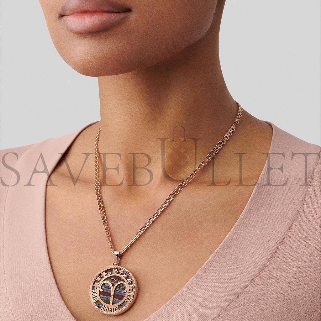 VAN CLEEF ARPELS ZODIAQUE LONG NECKLACE ARIETIS (ARIES) - ROSE GOLD, IRON EYE  VCARP9R800